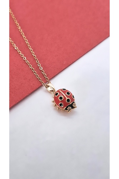 Serenity قلادة من الفولاذ مع شكل الدعسوقة