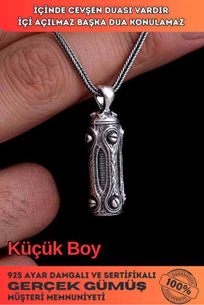 OSMANLI GÜMÜŞ Erkek Gümüş Cevşen Kolye Zincir Otantik Tasarım