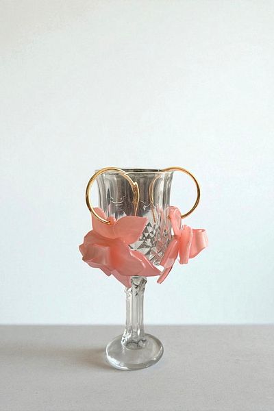 stravis Gold Hoop Flower Earrings