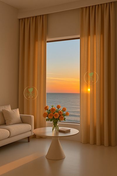 Perdeplus Linen Wicker Background Curtain - Pleatless - Single Wing
