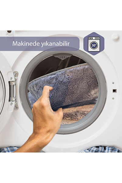 Bestekar LunaSoft Антрацит Великий розмір Нековзний підошва М'який Можна прати Сучасний Подвійний набір килимків для ванної кімнати