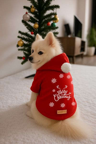 Monopetz Hooded Sweatshirt Dog And Cat Christmas Outfit - New Year's Special Santa Claus - Size M