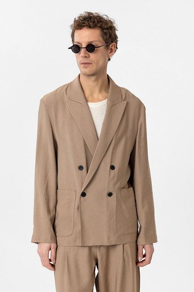 Antioch Mink Relax Fit Diagonal Slim Men's Blazer Jacket