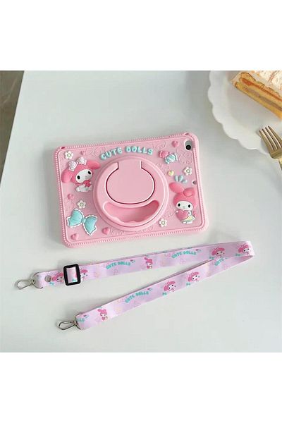 Alfa MEC Samsung Galaxy Tab A8 10.5 Sm-x200 2021 Compatible Case Cute Dolls with Stand for Children with Character