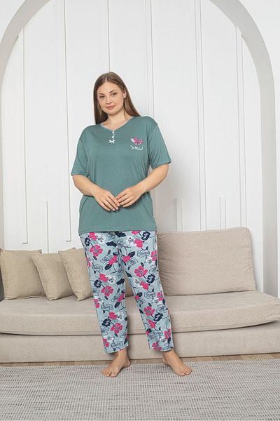 Asel Plus Size Lycra Combed Cotton Pajama Set