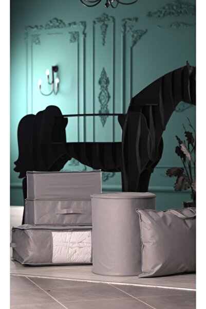 Vedsey Home Organizer 5'li 70x50x25 Cm Set Baza Altı Düzenleyici Büyük Boy Hurç Gri