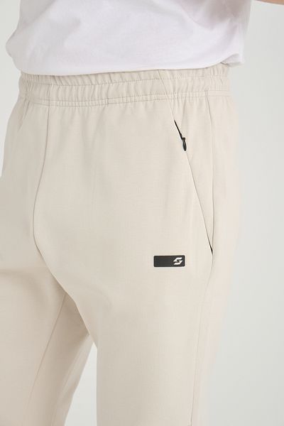 Shooter Sportswear Ανδρικό σορτς μπεζ με λεπτομέρεια με κρυφή τσέπη με φερμουάρ κανονική εφαρμογή