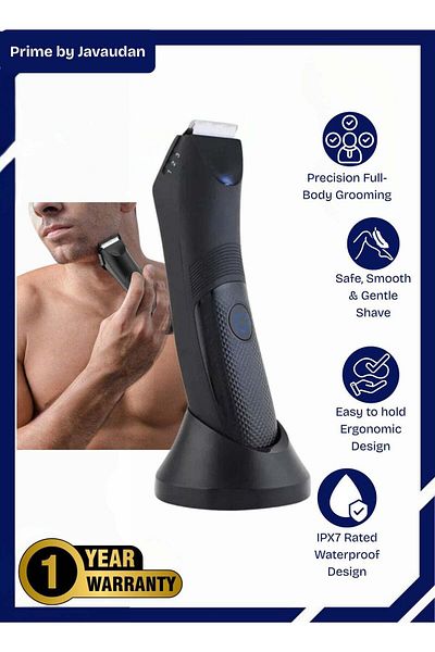 Prime by Javaudan Electric Body Hair Trimmer for Men & Women – Waterproof Cordless Grooming Tool with Adjustable Com