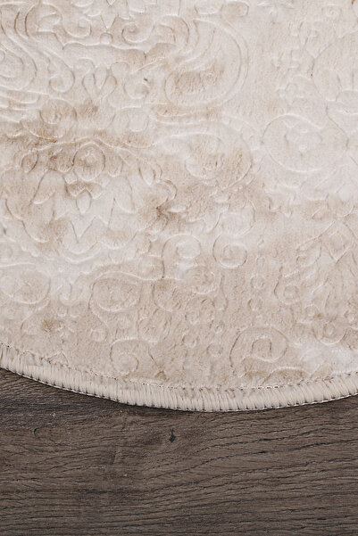 Bestekar Σετ πατάκια μπάνιου Lunessa Cream Oval Nordic Pattern Μαλακό αντιολισθητικό που πλένεται στο πλυντήριο 2 τεμαχίων