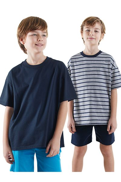Denokids Basic Oversize-T-Shirt für Jungen im 2er-Pack