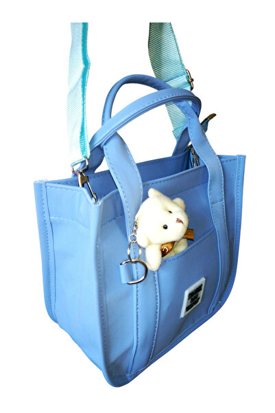 mefehe Buzi Kumaş Ayıcıklı Çanta Askılı Çanta El Çantası Omuz Çantası Kol Çantası Kadın Çanta Çapraz Çanta