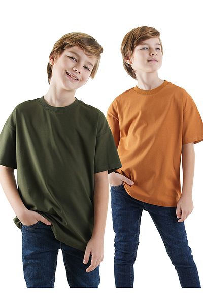 Denokids Basic Oversize-T-Shirt für Jungen im 2er-Pack