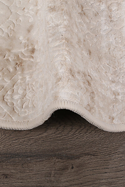 Bestekar Σετ πατάκια μπάνιου Lunessa Cream Oval Nordic Pattern Μαλακό αντιολισθητικό που πλένεται στο πλυντήριο 2 τεμαχίων