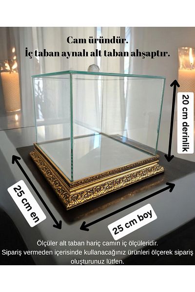 AYZ HOME Glass Embroidered Gold Promise Engagement Dowry Bundle Box 25*25 cm Bridal Groom Bundle
