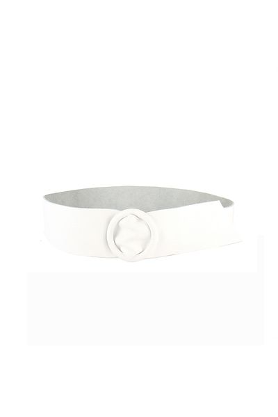 OEM Women's Wide Leather Belt White