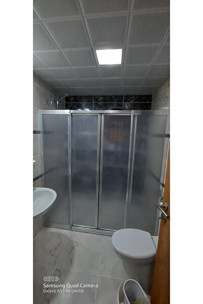 shop Girayduş 160cm-180cm Arasi 2 Sabit 2 Sürgülü Parlak Profil Mika Duşakabin