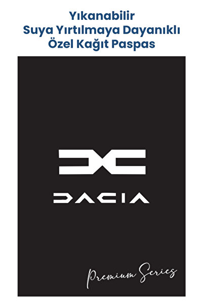 BALKAN AMBALAJ Suya Dayanıklı Yıkanabilir Dacia Oto Paspas Kağıdı Siyah Gümüş...