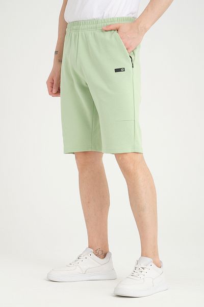 Shooter Sportswear Ανδρικό σορτς Πράσινο μίνιμαλ με λεπτομέρεια με κρυφή τσέπη με φερμουάρ κανονική εφαρμογή