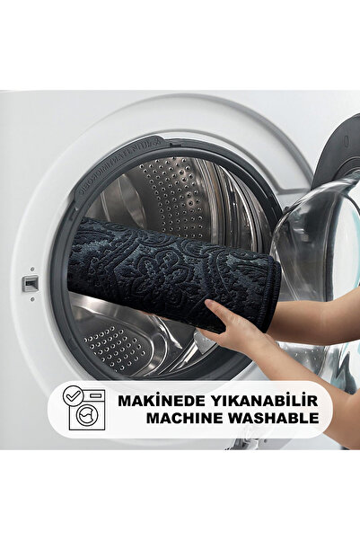 Bestekar Luvora Чорний візерунок, нековзна підошва, можна прати в пральній машині, м'який 3-компонентний набір для ванної кімнати