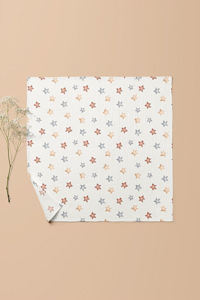 fevale 4 Layer Muslin Blanket - Baby Blanket Star Pattern 100X110 cm
