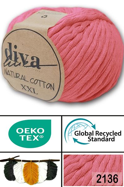 Diva İplik Diva Natural Cotton Xxl 2136 Άνθος Ρόδι