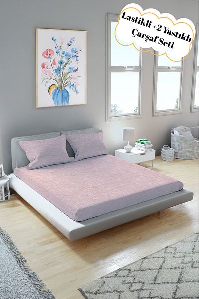 Arte Cotone Dusty Rose Elastic Fitted Ranforce Sheet Set - Single / Double / King Size