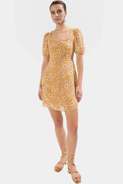 PayBuy Chiffon Mini Dress Floral Pattern a Line Summer Short Sleeve High Quality Comfortable and Stylish Modern Style