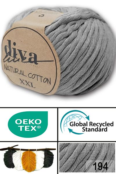 Diva İplik Diva Natural Cotton Xxl 194 Μεσαίο Γκρι