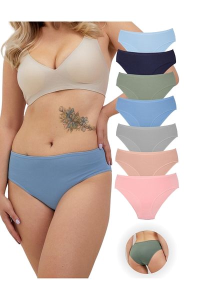 ALYA UNDERWEAR Chiloți colorați Bato \ Hipster pentru damă (XL, 2XL, 3XL, 4XL) Pachet de 7 Y15