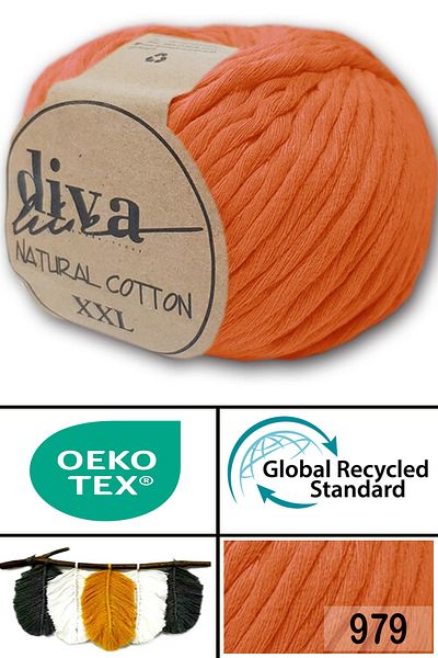 Diva İplik Diva Natural Cotton Xxl 979 Πορτοκάλι