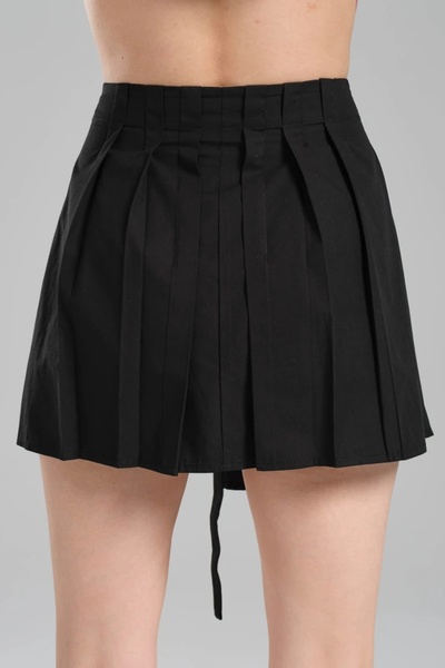 tw3 Fusta mini plisată cu design special din țesătură pentru femei