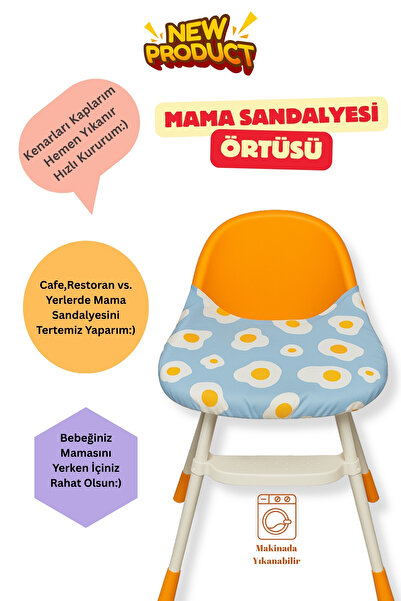 BibKing غطاء كرسي الطفل على شكل بيضة مطبوع عليه وشاح للأكل والنشاط