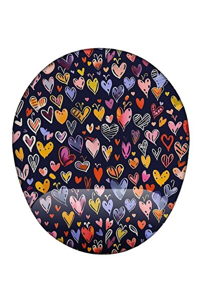 iF Dizayn لوحة ماوس مقاومة للانزلاق وغير قابلة للكسر مع دعم للكاحل على شكل قلوب