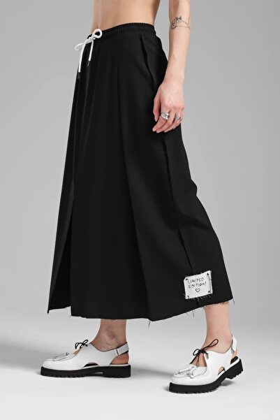 tw3 تنورة طويلة بتصميم مزين ومفصل للنساء