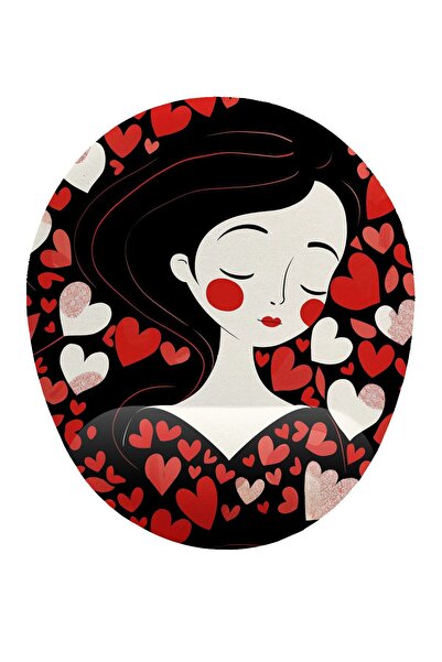 iyi fikirler Mousepad cu model Girl and Heart, cu suport pentru încheietura m...