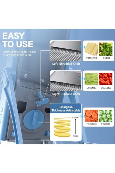 Generic Vegetable Chopper Safe Mandoline Slicer for Kitchen, Multifunctional Chopper Vegetable Cutter, Julie