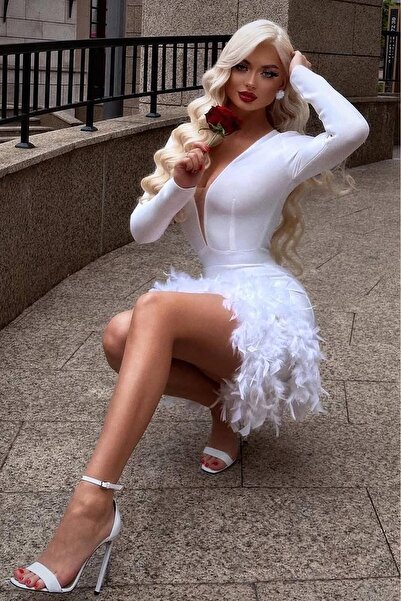 Bikini Mayokini Dünyası Rochie de lux cu pene de bandaj