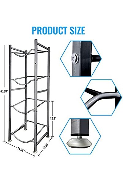 Generic 4Tier Water Bottle Organizer,5 Gallon Water Bottle Holder, Water Bottle Rack Stainless Steel Shelf E
