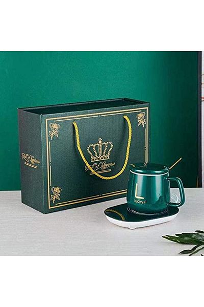 Generic Lucky Portable Coffee Cup Warmer Heater Set Heat Heating Cup Pad Ceramics Mug Thermostatic Electric