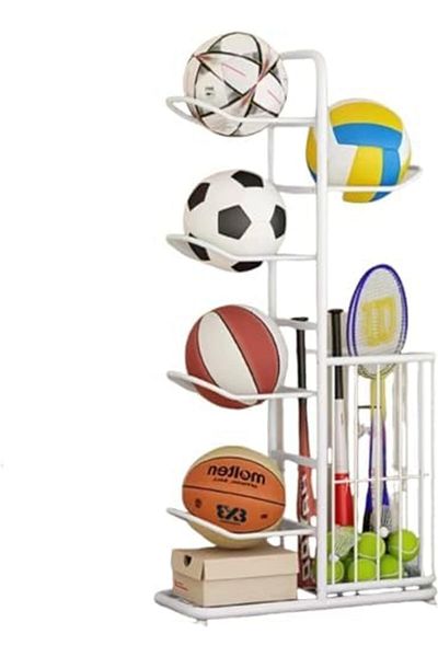 Generic Ball Storage Rack, Football Stand, Ball Storage Garage, Ball Holder, Sports Equipment Storage For Ga