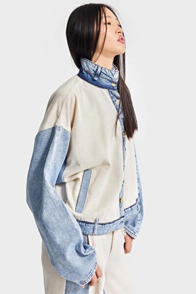 its basic Жіночий бежевий джинсовий трикотажний одяг Oversize Спеціальний дизайн джинсова куртка