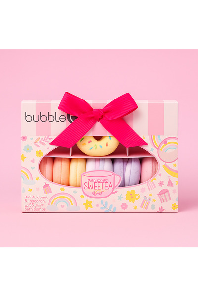 Sweetea Shop Karışık Donut & Makaron Banyo Topu Seti 8’li (3X58GR 5X50GR) - Hediye Kutulu