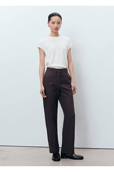 MANGO Woman Pamuklu triko kısa kollu kazak