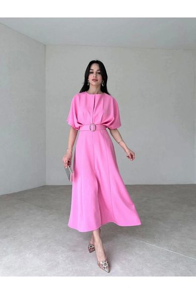 Modisma Pink Belted Dress
