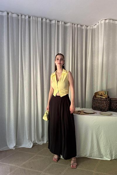 lizge giyim Elastic Waist Pareo Pants