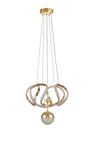 Avizemoda Rumi Tekli Dimmer Kumandalı 3 Renk Ledli (Sarı-Beyaz-Gün Işığı) Modern Sarkıt Avize - Gold