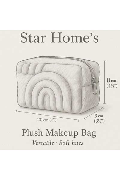 YILDIZ DİJİTAL HOME Large Size Cream Punch Fabric Makeup Organizer 20 cm – Star Home’S
