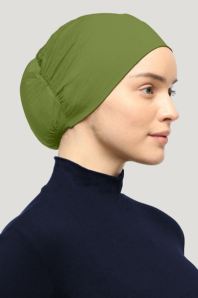 Mesa Charm Women's Hijab Lycra Elastic Non-Slip Combed Cotton Bonnet Pistachio Green