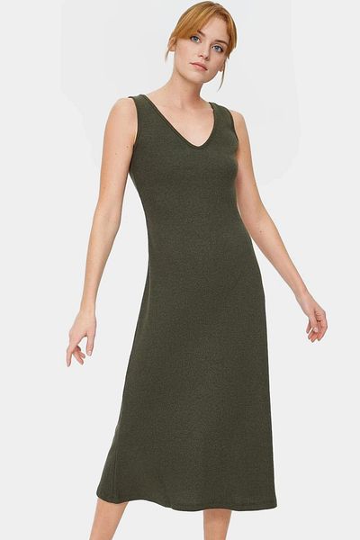 PayBuy Women's a Line Midi Knitted Dress Comfortable Casual Style Durable Material Perfect Fit Trending Design
