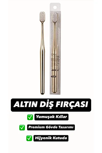 BIJIE Gold Color White Bristle Head Toothbrush (1 Pcs)